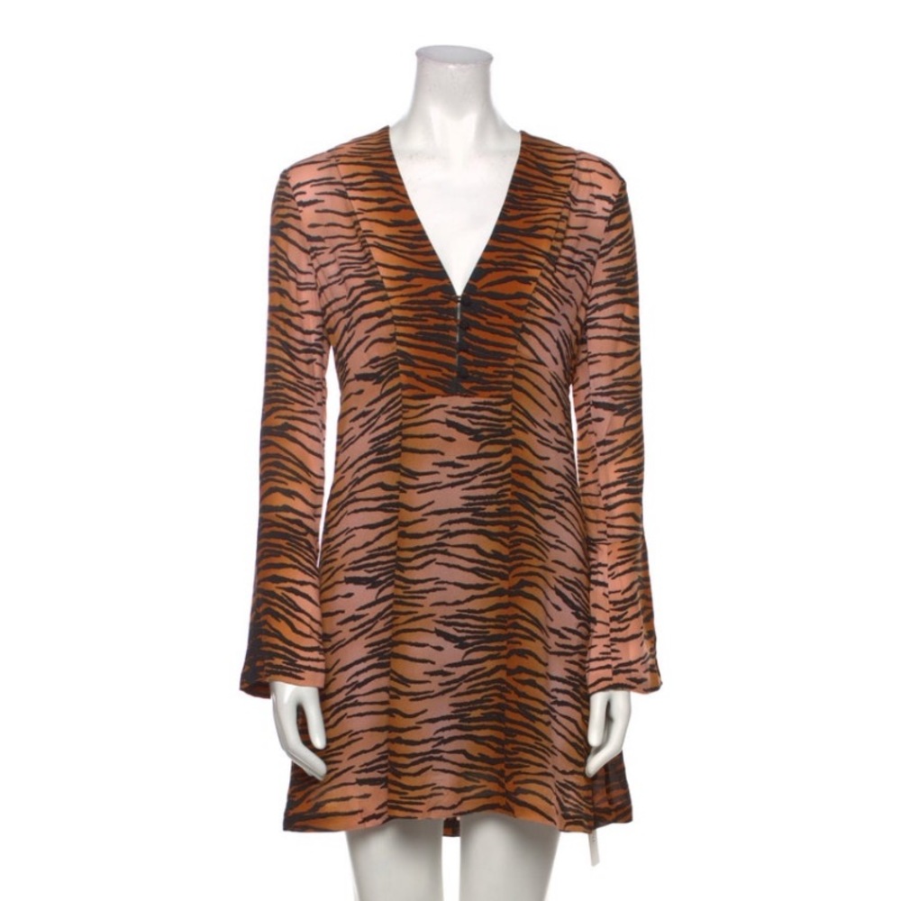Gorgeous Sexy Unique A.L.C. Designer Silk Animal Print VNeck Dress (Small) NWT